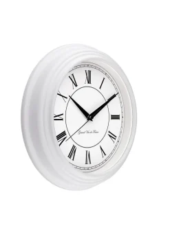 Mebus Quarz-Wanduhr 25 cm weiß