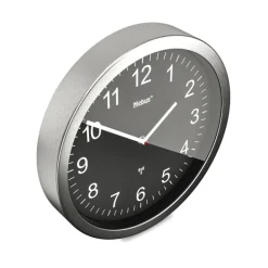 Mebus Wanduhr Aluminium/Kunststoff Durchmesser 45 cm Schwarz/Alu-/Nickelfarbig/Weiß