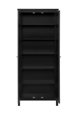 QUARTIER Mehrzweckschrank CORDOBA 80 x 187 cm schwarz/Geflecht Nobel