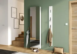 Mehrzweckschrank drehbar 50 x 195 cm Spiegelfront/weiß