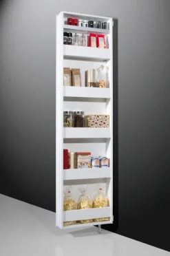 Mehrzweckschrank drehbar 50 x 195 cm Spiegelfront/weiß