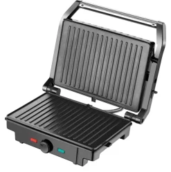 MICHELINO Kontaktgrill schwarz/ silberfarbig