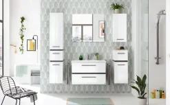 Musterring Highboard RIMINI schneeweiß/ dunkelgrau