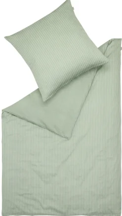 Musterring Satin-Bettwäsche MR-NEEDLSTRIPE 155 x 220 cm salbei