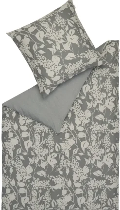 Musterring Satin-Bettwäsche MR-BLOOM 135 x 200 cm anthrazit