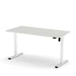 Nowy Styl Schreibtisch ECOMO 135 x 65 cm Lichtgrau/ Weiß