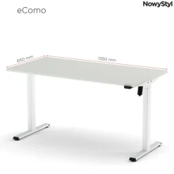 Nowy Styl Schreibtisch ECOMO 135 x 65 cm Lichtgrau/ Weiß