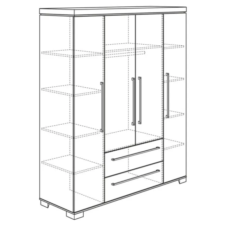 Kinder PAIDI Kinder-Drehtürenschrank KIRA 206 x 176 x 56 cm Kreideweiß/Abs.Nebraska