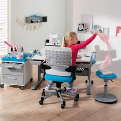 Kinder PAIDI Schreibtisch TABLO Kreideweiß/ Azurblau