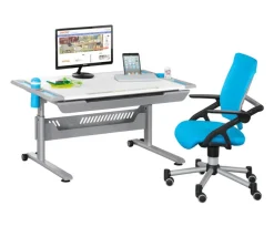 Kinder PAIDI Schreibtisch TABLO Kreideweiß/ Azurblau