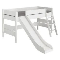 Kinder PAIDI Spielbett TIAGO mit Rutsche und Leiter weiß