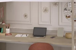 Kinder Parisot Eck-Hochbett ALEX braun/ weiß