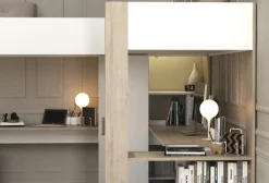 Kinder Parisot Eck-Hochbett ALEX braun/ weiß