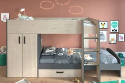 Kinder Parisot Etagenbett STIM 2 braun/grau