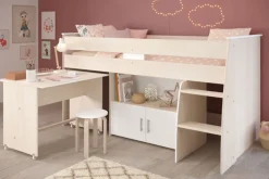 Kinder Parisot Hochbett CHARLY 4 braun / weiß