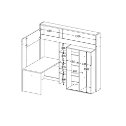Kinder Parisot Hochbett HIGHER 1 weiß