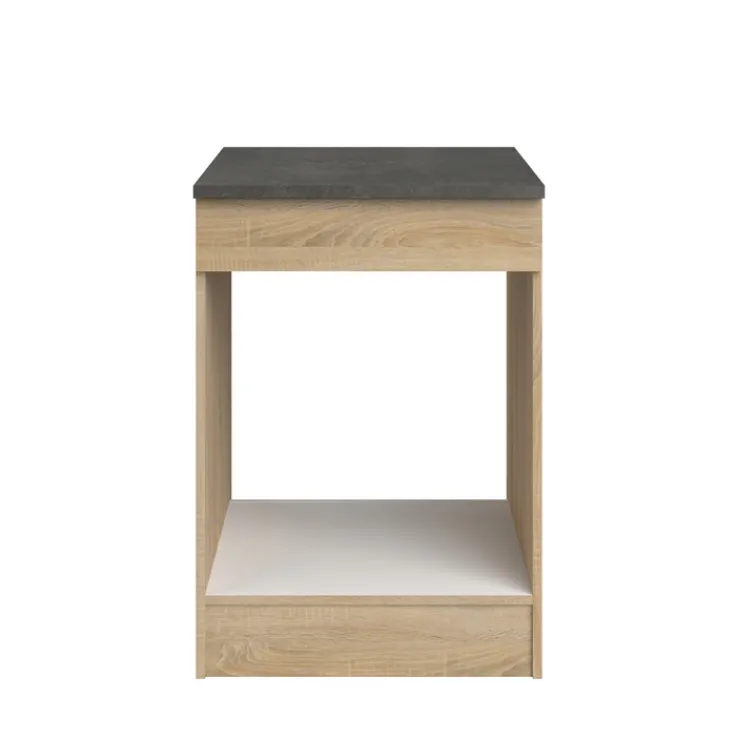 Parisot Küche mit Buffet FUMAY 21 Eiche/Beton-Optik ca. 300 x 186 x 60 cm