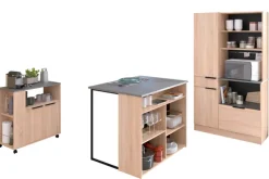 Parisot Küchenbuffet Fumay3, 3teilig Eiche Dekor/ Beton Optik