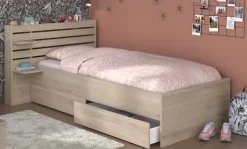 Kinder Parisot Stauraumbett ESCALE 1 braun 90 x 200 cm