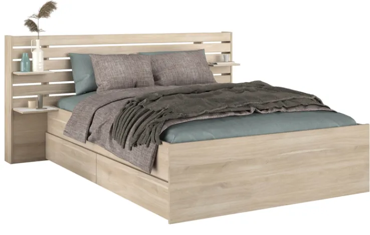 Kinder Parisot Stauraumbett ESCALE 3 braun 160 x 200 cm