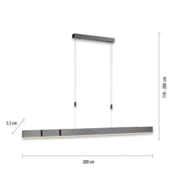 Paul Neuhaus LED Balkenpendel PURE-MOTO grau eloxiert