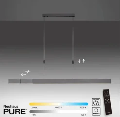 Paul Neuhaus LED Balkenpendel PURE-MOTO grau eloxiert