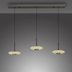 Paul Neuhaus LED Balkenpendel PURE VITRUM 3-flg braun