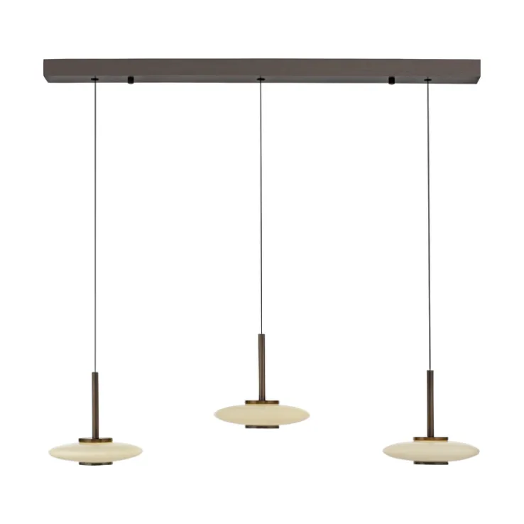 Paul Neuhaus LED Balkenpendel PURE VITRUM 3-flg braun