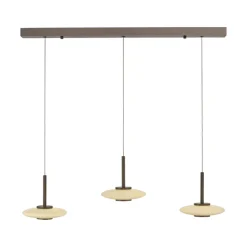 Paul Neuhaus LED Balkenpendel PURE VITRUM 3-flg braun