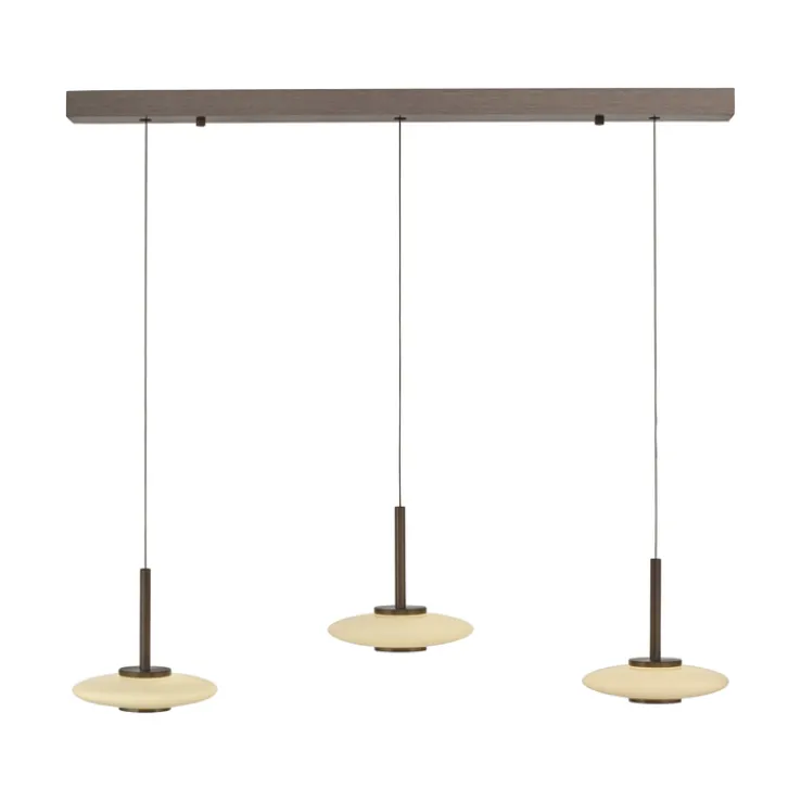 Paul Neuhaus LED Balkenpendel PURE VITRUM 3-flg braun