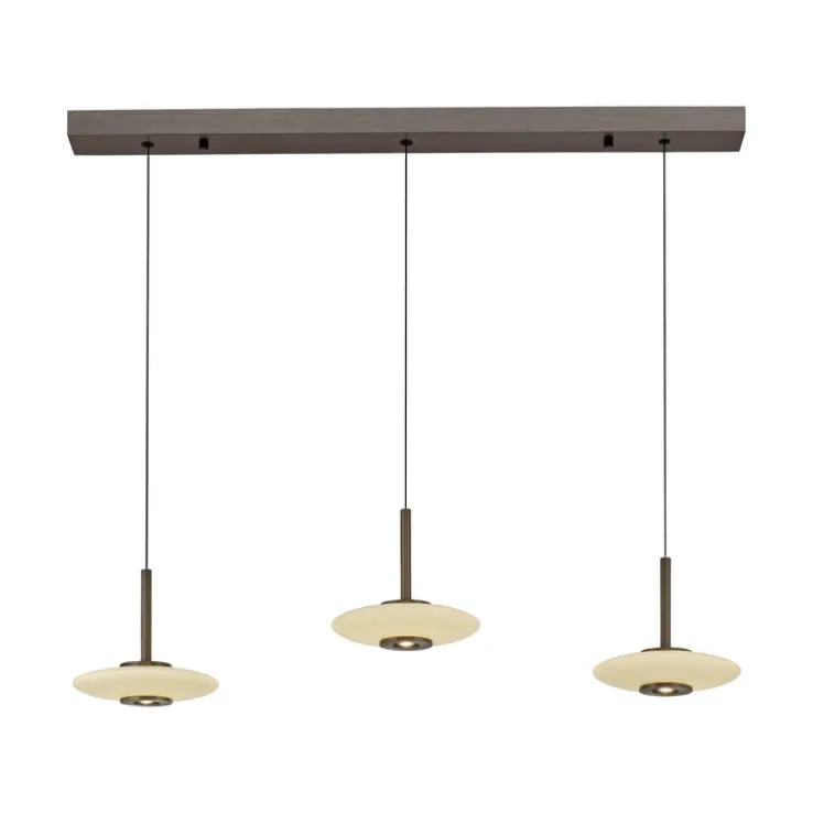 Paul Neuhaus LED Balkenpendel PURE VITRUM 3-flg braun