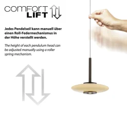 Paul Neuhaus LED Balkenpendel PURE VITRUM 3-flg braun