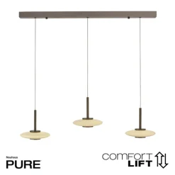 Paul Neuhaus LED Balkenpendel PURE VITRUM 3-flg braun