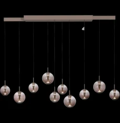 Paul Neuhaus LED Balkenpendel PURE E-INFINITY Glas Aluminium 198 x 35 x 180 cm Broncefarbig/Rauchfarbig