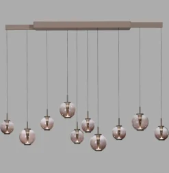 Paul Neuhaus LED Balkenpendel PURE E-INFINITY Glas Aluminium 198 x 35 x 180 cm Broncefarbig/Rauchfarbig