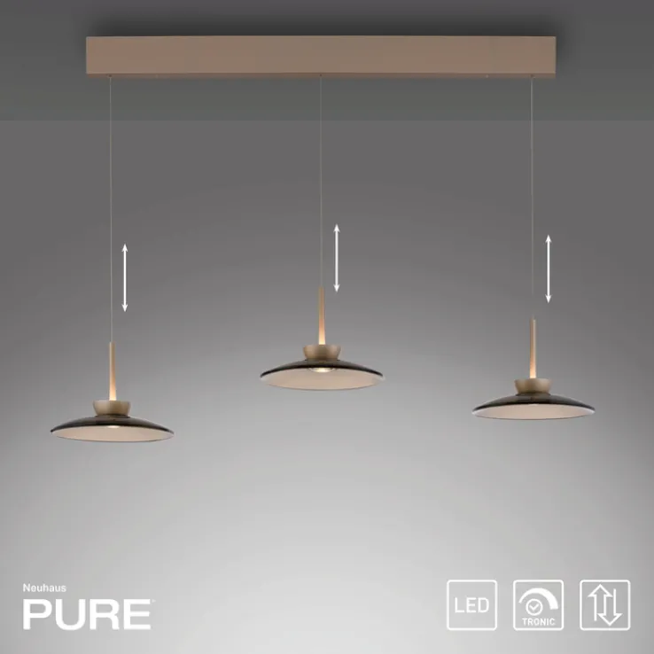 Paul Neuhaus LED Balkenpendel PURE MOON 3-flg bronze
