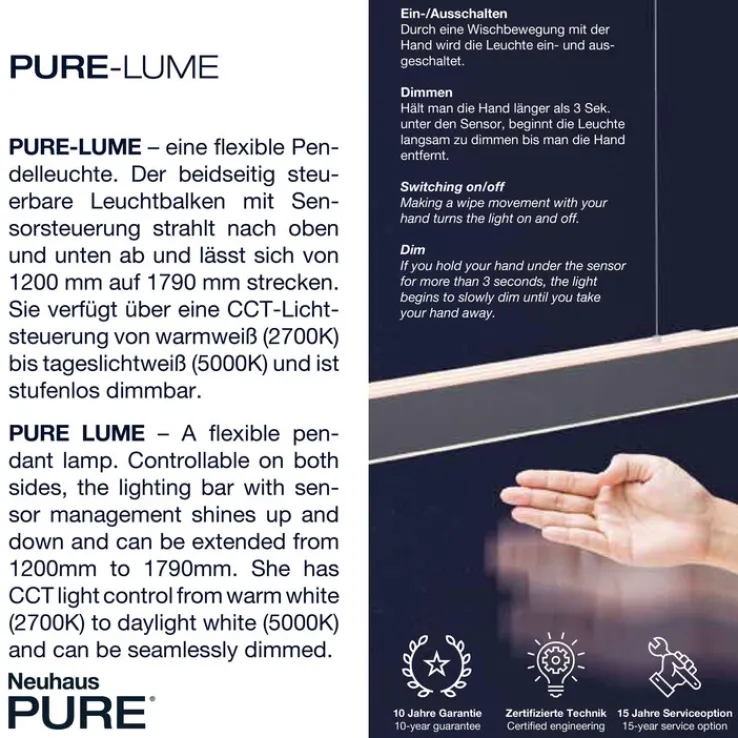 Paul Neuhaus LED Balkenpendel PURE-LUME anthrazit