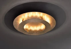 Paul Neuhaus LED Deckenlampe NEVIS 40 cm goldfarbig