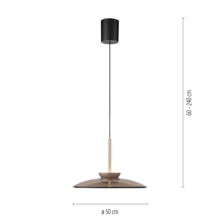Paul Neuhaus LED Pendelleuchte PURE E-MOON 1-flg bronze