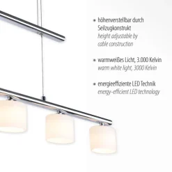 Paul Neuhaus LED Pendelleuchte HYDRA 5-flg stahlfarbig