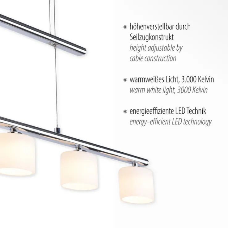 Paul Neuhaus LED Pendelleuchte HYDRA 5-flg stahlfarbig