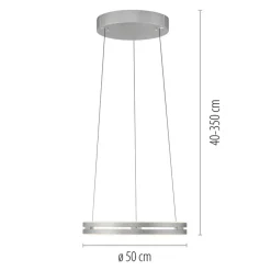 Paul Neuhaus LED Pendelleuchte PURE E-LOOP Aluminium Ø 50 cm Alu-/Nickelfarbig