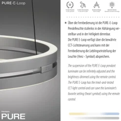 Paul Neuhaus LED Pendelleuchte PURE E-LOOP Aluminium Ø 50 cm Alu-/Nickelfarbig