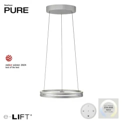 Paul Neuhaus LED Pendelleuchte PURE E-LOOP Aluminium Ø 50 cm Alu-/Nickelfarbig