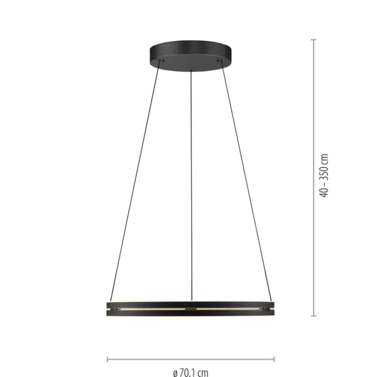 Paul Neuhaus LED Pendelleuchte PURE E-LOOP 70 cm schwarz