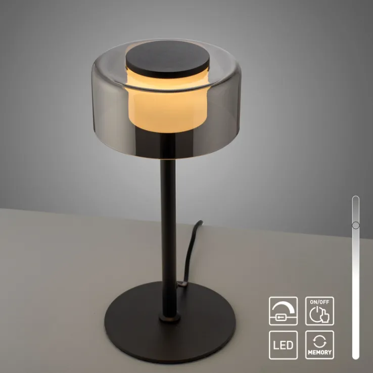 Paul Neuhaus LED Tischlampe RIKA 15 cm schwarz