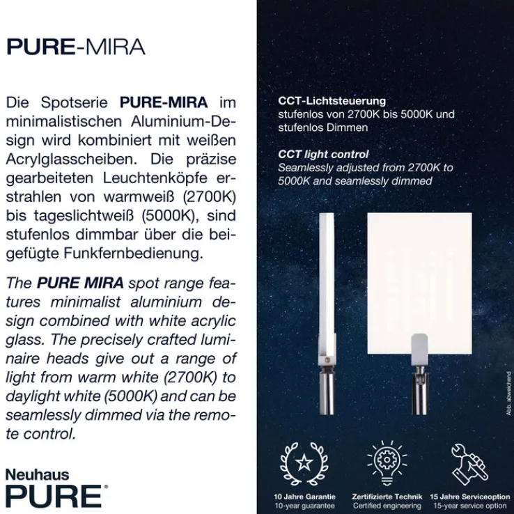 Paul Neuhaus LED Wandleuchte mit Spot PURE-MIRA schwarz