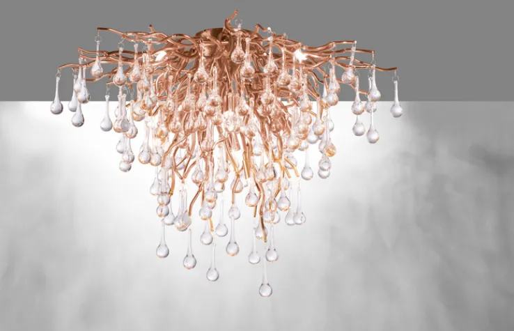 Paul Neuhaus Retrofit Deckenlampe ICICLE 50 x 50 cm altmessing