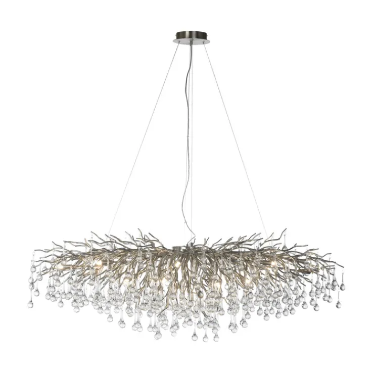 Paul Neuhaus Retrofit Kronleuchter ICICLE 150 x 75 cm stahlfarbig