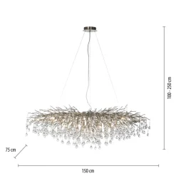 Paul Neuhaus Retrofit Kronleuchter ICICLE 150 x 75 cm stahlfarbig